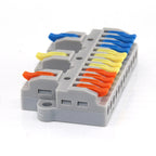 5/10 PCS Universal Wiring Cable Connectors Push-in Can Combined Butt Home Terminal Block Multiple In Multiple Out with Fixing