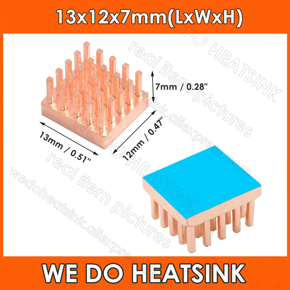 WE DO HEATSINK Small Tiny Useful Pure Copper Heat Sink Without or With Thermal Pad For Raspberry Pi Banana Pi IC Chipset Package