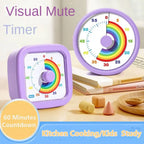60 Minutes Visual Timer Round/Square Visualization Countdown Alarm Clock Ultra Silent Self-discipline Kitchen Timer Indoor