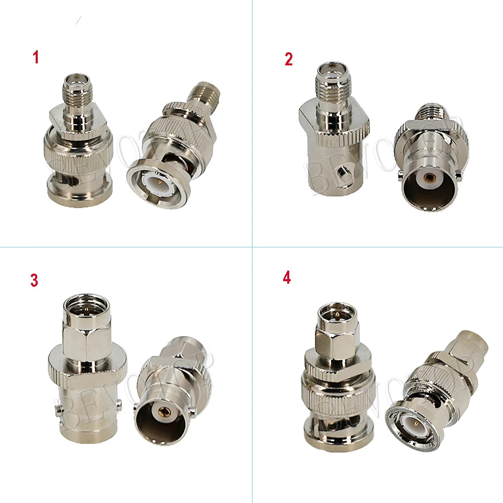 2pcs/lot Pure Copper BNC Male to SMA Female Adapter BNC Female to SMA Male SMA Female to BNC Female BNC-SMA-JJ/JK