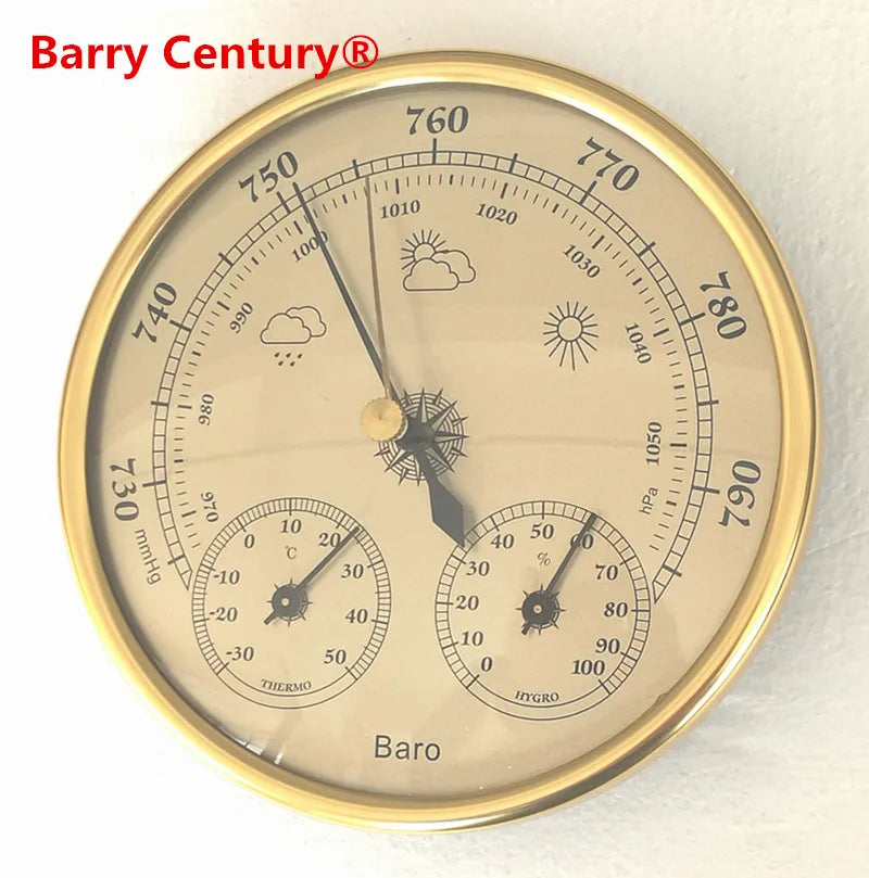 High Quality Precision Aneroid 128mm 3 in 1 Barometer with Thermometer and Hygrometer Humidity Tester Meter Outdoor Fishing