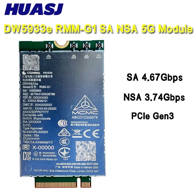 FM350-GL DW5931e 5G M.2 Module For Dell Latitude 7440 Latitude 5531 9330 3571 Laptop Intel 5G Solution 5000 FM350 gl