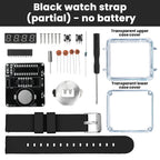 DIY Electronic Watch Kit 0.28'' LED Digital Tube Creative Watch Soldering Kit Microcontroller Watch Kit with Silicone Strap&Case