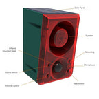 Solar Outdoor Motion Sensor Alarm Home  Alarm with Dog Barking Gunshot Sound Support Recording and Adjustable Volume