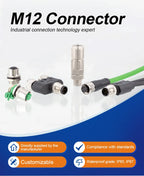 M12 Connector 4 Pin D Code Male to RJ45 Waterproof Ethernet Connector Industrial Ethernet Ethercat