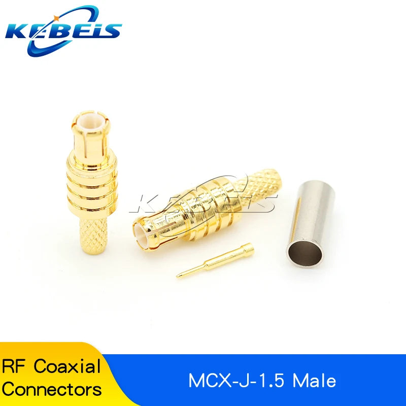 2PCS MCX-JW-1.5 Male Head MMCX-J-K-1.5 MCX MMCX Connector MMCX-JB2 Crimping RG316/405 Feeder Connector Right Angle Elbow