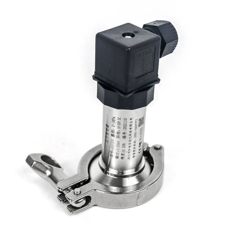 Food Industry Sanitary Diaphragm Pressure Transmitter Flat Film Quick Fit Anti-blocking Clamp 50.5mm Pressure Transducers