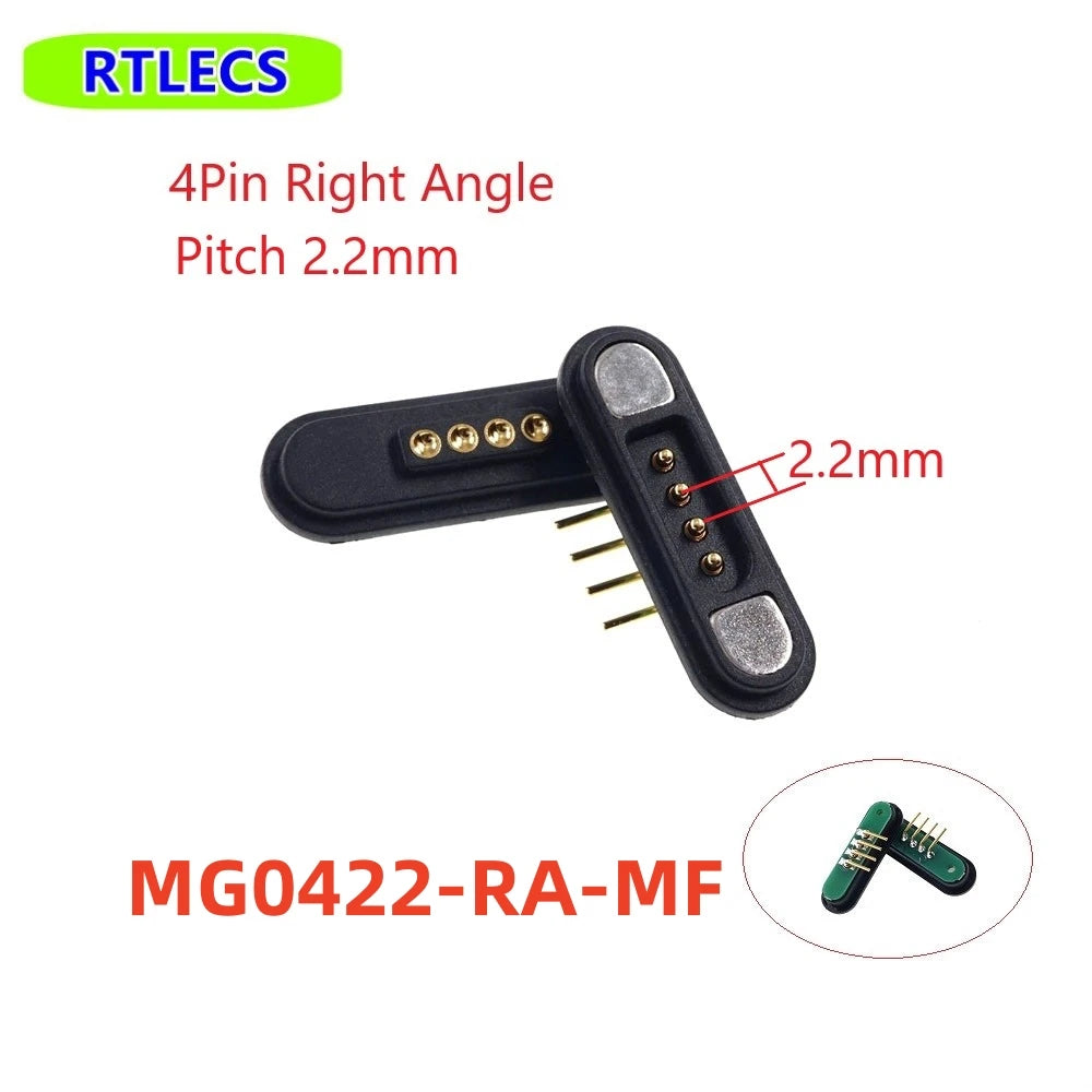 Waterproof Magnetic Pogo Pin 4 Position Cable Connector High Current 3A USB Type-C 2.2 MM THT Spring Loaded Strong Force 500G