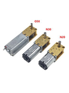 Micro Mini N20/N30/050 All-Metal Worm Gear Motor - DC 12V Slow Speed 4-762rpm High Torque Self-Locking Right Angle Shaft