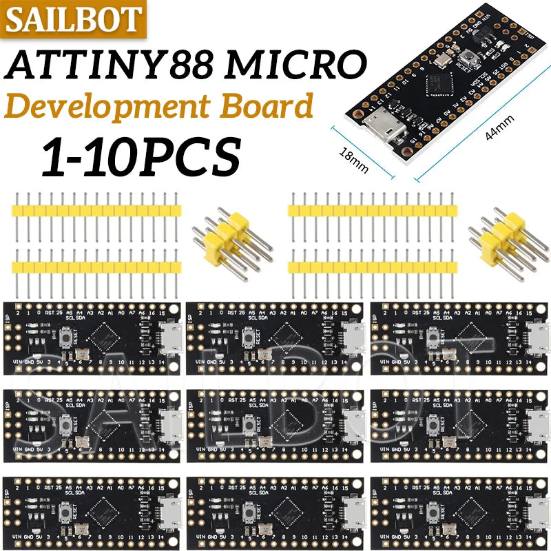 1-10PCS ATTINY88 micro development board 16Mhz /Digispark ATTINY85 Upgraded /NANO V3.0 ATmega328 Extended Compatible forArduino