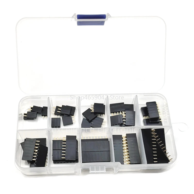 50pcs/box 2.54mm Pitch Single Row Straight Female Pin Header Strip Connector Kit for PCB Board