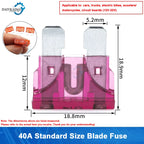 10-100pcs Medium Standard Blade Fuse Insert Kit 2A-40A Automotive Medium Fuses for Car/RV/Truck/SUV/Motorcycle/Boat