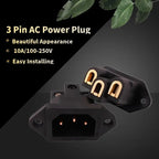 3 Pin AC Power Plug Connector IEC Inlet Socket Consumer Electronics DIY HIFI Amplifier Electrical Audio Interface Panel Mount