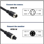 4Pin M12 GX12 Aviation Head Male/Female to RCA DC Male Female Connector Cable Plug Cord Converter for Car Rear Camera Monitor T1