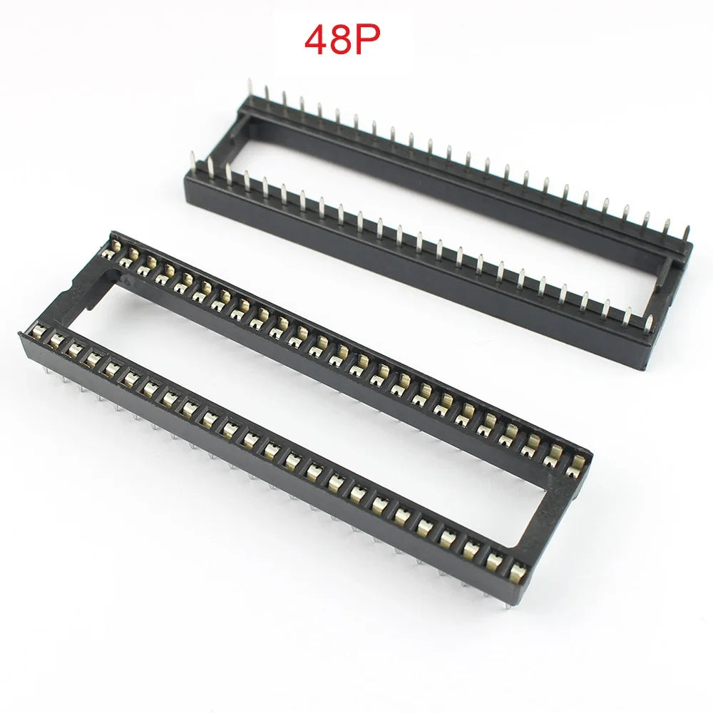 10pcs 2.54mm Pitch 6P 8P 16P 18P 24P 28P 32P 40P 42P DIP Solder Square Narrow Wide IC Socket Connector 6/8/16/18/24/28/32/40/42P