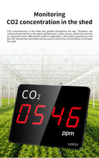CO2 Carbon Dioxide Detector Sensor CO2 Monitor with Alarm NDIR Infrared Air Quality Meter Sensor Tester for Home Greenhouse