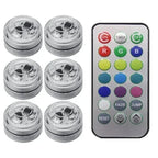 Wireless Adhesive LED Car Interior Ambient Light Remote Control Decor Auto Roof Foot Atmosphere Lamp Bicycle Tail Light