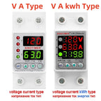 110VAC 120V Dual/Three Display Adjustable Over Voltage Current Under Voltage Protector KWh Energy Meter 40A 63A Protection Relay