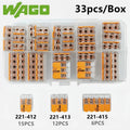 10/30/33pcs Original WAGO 221-412 221-413 221-415 Quick Wiring Terminal 0.14-4mm² AWG24-12 2/3/5 Holes 450V Lever Wire Connector
