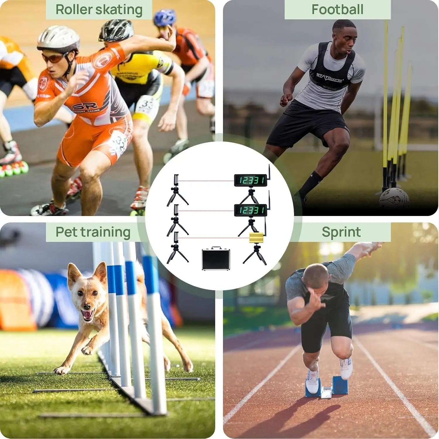 GANXIN Wireless Laser Timer for Sprints Race Clock Racing Timer With  Battery Powered