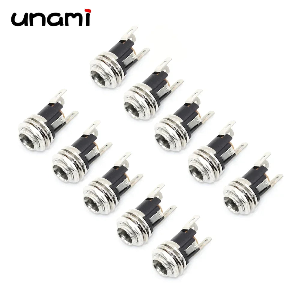 10Pcs DC Power Jack Socket Female Connector 5.5x2.1mm 3.5x1.3mm DC005 DC022 DC099 DC Plug Socket Nut Panel Mount Adapter
