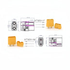 10pcs XT90 Connector XT90H Battery Connector XT-90 Male Female Bullet Connectors for RC Lipo Battery Motor DIY Parts