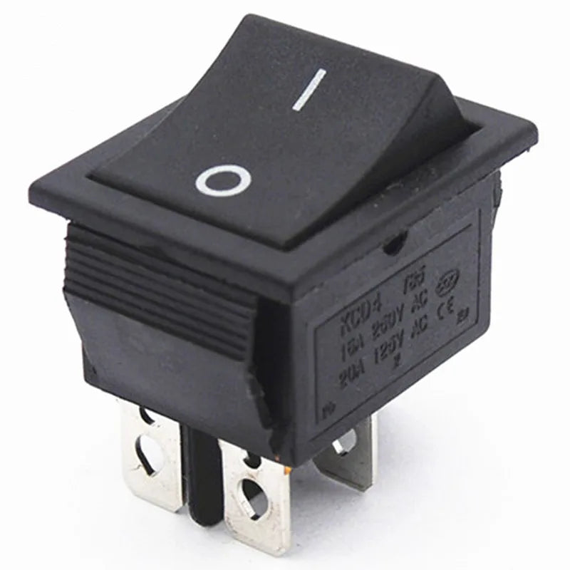 5PCS KCD4 Rocker Switch 16A 250VAC, ON-OFF 2 Position 4-Pin Illuminated Power Switch with Cap for Electrical Equipment