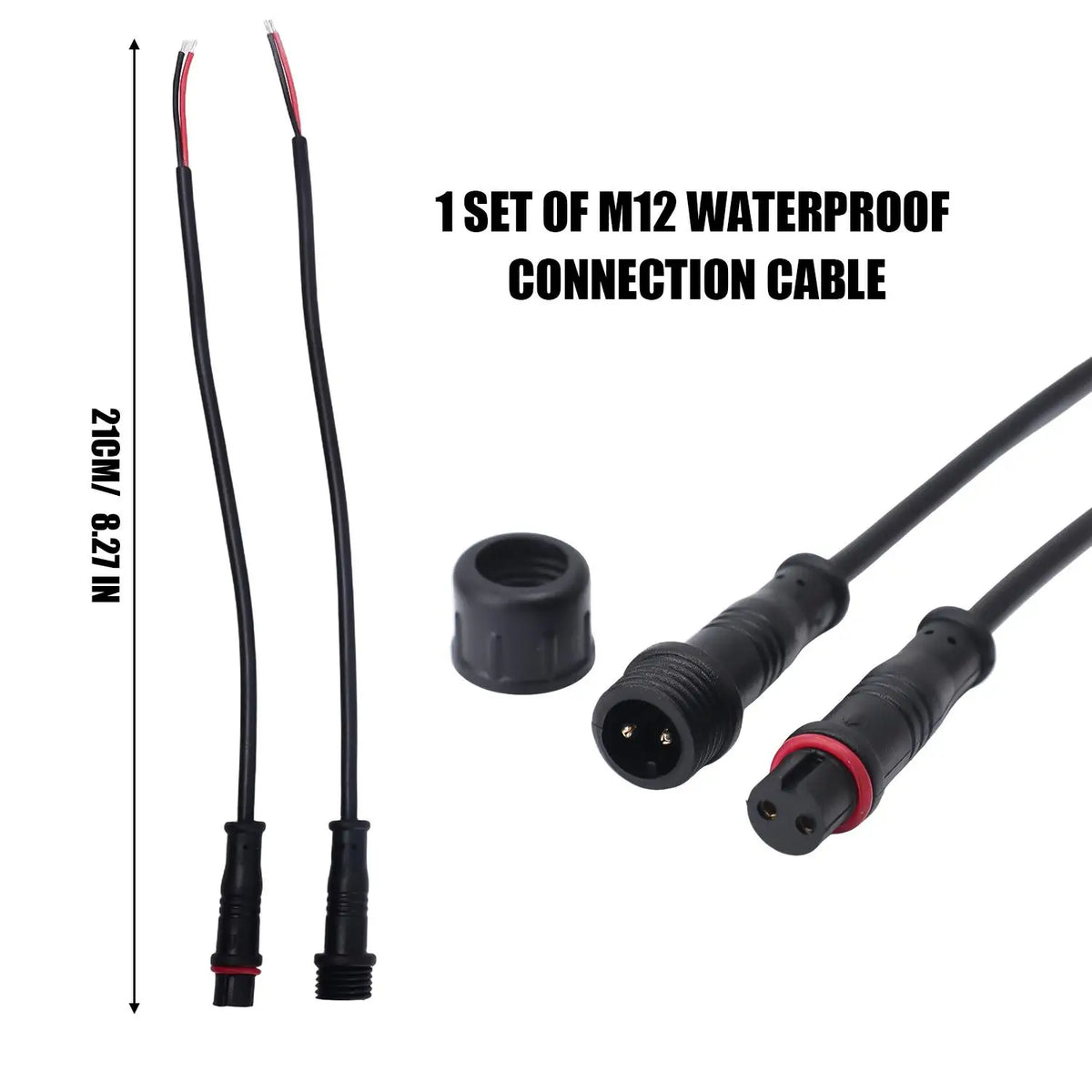 M12 IP67 Waterproof Cable Connector 2/3/4 Pin Male Female Plug with PVC Wire for Car Motorcycle LED Light Auto Accessories