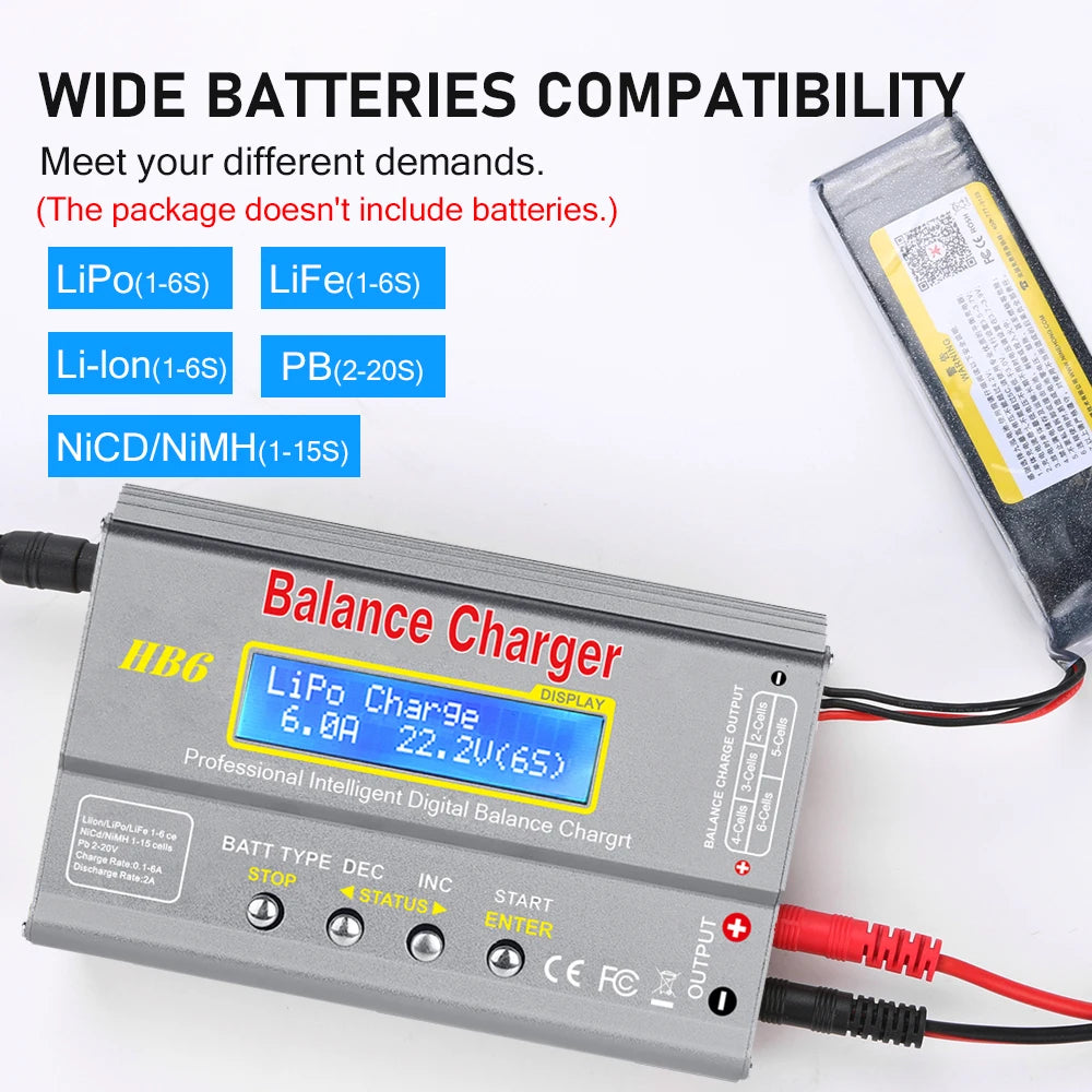 IMAX B6 80W Digital RC Balance Charger Discharger for LiPo NiMH NiCd LiFe Pb Battery Lipro Charger+ 15V 6A Adapter Optional
