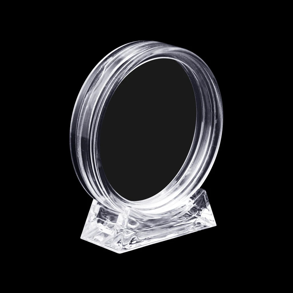 10Pcs Clear Collection Coin Holder Capsule with Display Stand and Gasket 17/20/25/27/30/33/38/40mm Coins Storage Organizer Box