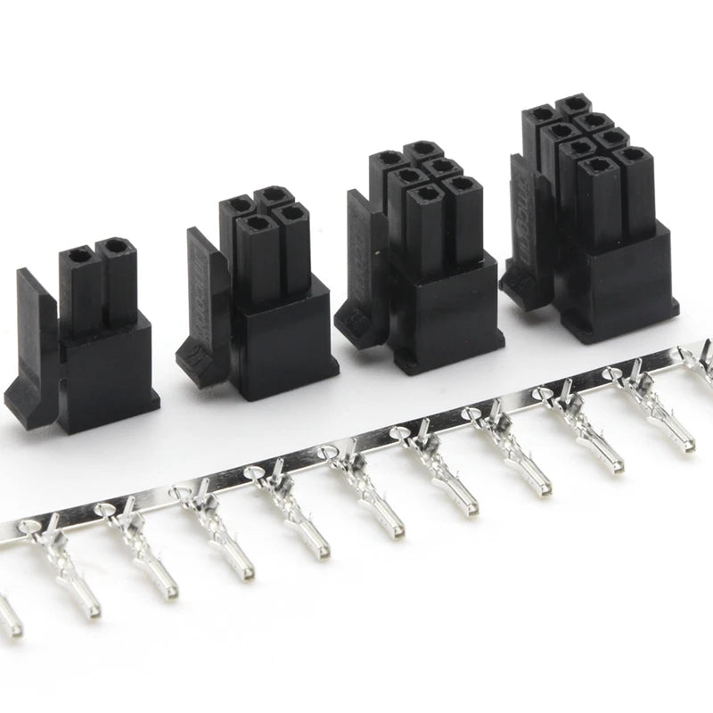 10Set Micro-Fit MX3.0 Double Row Male Plug Housing+Female Terminal 2P 4P 6P 8P - 24Pin Mini 5557/43025 Male Shell Connector