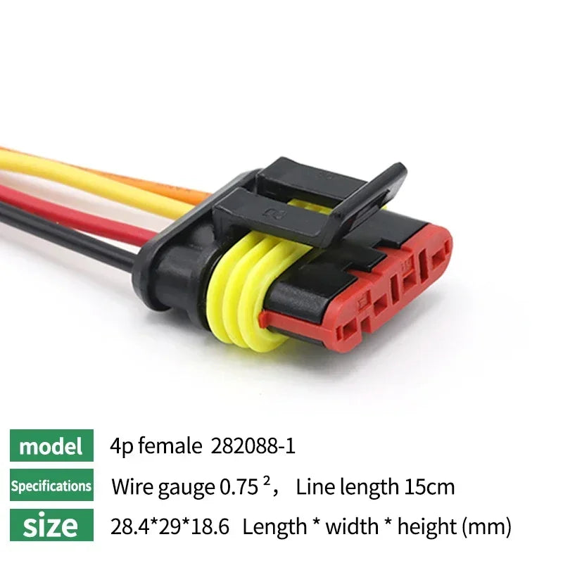 5/20/100 Sets 1/2/3/4/5/6 Pin Way Waterproof Electrical Wire Connector Plug 1.5mm Terminals 2Pin HID Plug Auto Xenon Lamp Plug