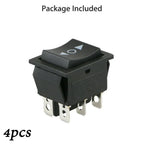 4pcs 6 PIN DPDT Double Pole Double Throw 12V Momentary Rocker Switch Heavy Duty Rocker Switch For Car Window Sunroof