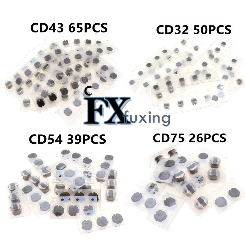 26/39/65/50PCS SMD Power Inductor Kit CD32 CD43 CD54 CD75 2.2uH-470uH 2.2uH-220uH Wire Wound Chip inductance Inductors Set 4R7