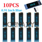 0.91 Inch 128x32 IIC I2C White / Blue OLED LCD Display DIY Module SSD1306 Driver IC DC 3.3V 5V for arduino