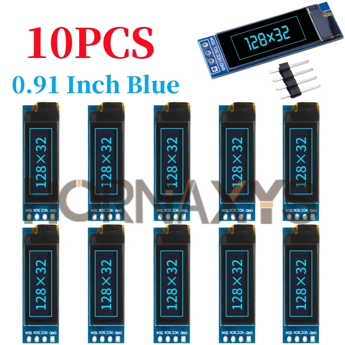 0.91 Inch 128x32 IIC I2C White / Blue OLED LCD Display DIY Module SSD1306 Driver IC DC 3.3V 5V for arduino