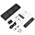 Seesii Timer 1.5" Digital Countdown Clock Stopwatch With Remote LED Interval Timer Clock For Home Gym Fitness Crossfit Equipment