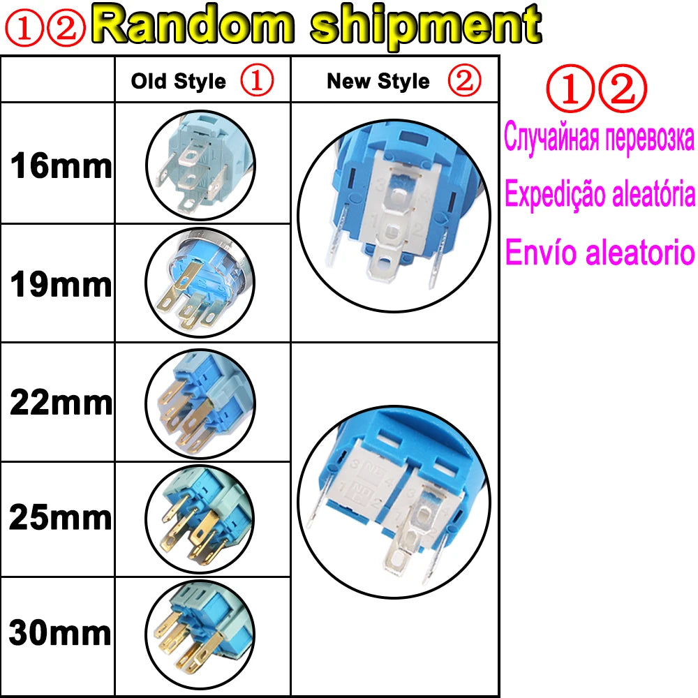 1PC Fog lamp LED Momentary Fixation locking waterproof 16mm 19mm Metal Push Button Switch 3V 5V 12V 24V 220V symbol customized