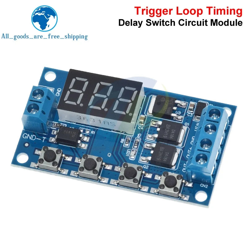 1/3PCS DC 12V 24V Dual MOS LED Digital Time Delay Relay Trigger Cycle Timer Delay Switch Circuit Board Timing Control Module DIY