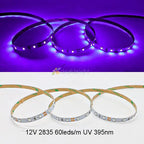 DC12V 5M/Lot 3528 2835 UV LED Strip 60led/m 120led/m 300/600 Leds Ultraviolet 395-405nm Purple Flexible Tape Light