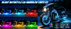 Nilight 8PCS Motorcycle RGB Led Light Kit Waterproof Multi-Color Atmosphere Lights Lamp with 4Key RF Wireless Remote for Harley Davidson Honda Kawasaki Suzuki