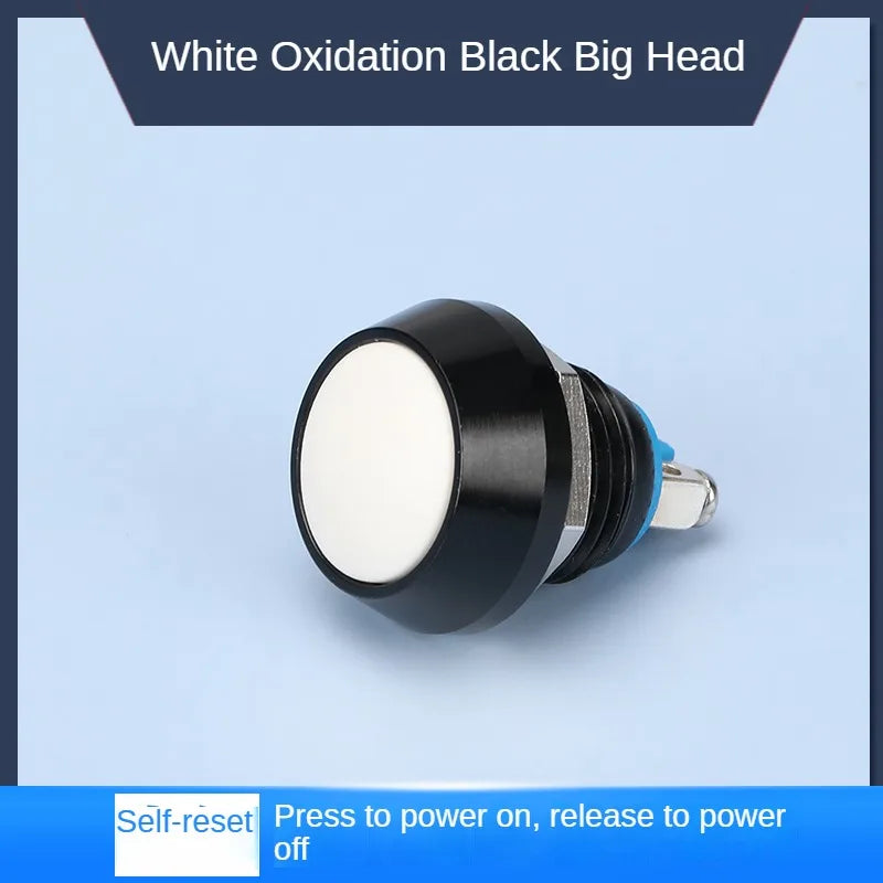 12MM Small Mini Metal Push Button Switch 12V 220v On Off Start Stop Momentary Colorful Black Oxide Waterproof Round Head Wedding