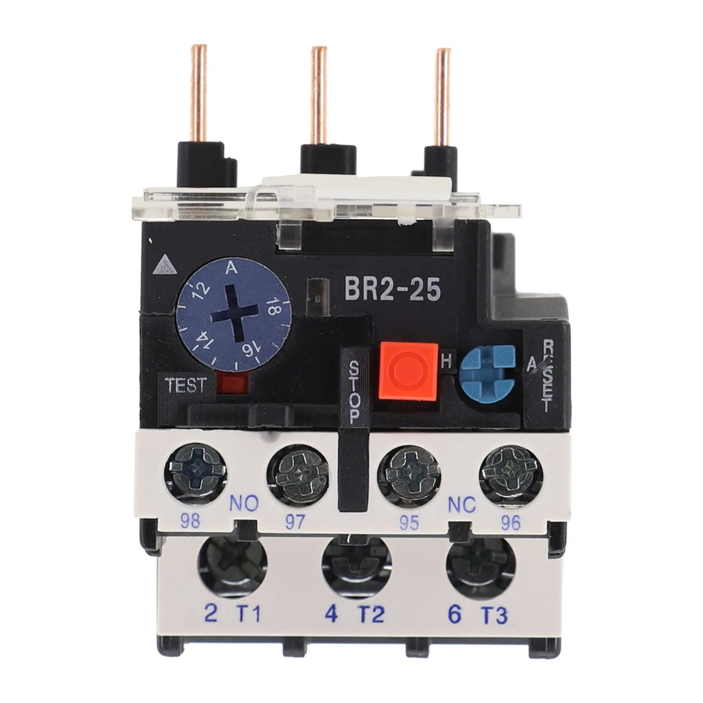 Thermal Overload Motor Relay 3 Phase AC 50Hz/60Hz FR NR2-25 IP20 Plug-in With Indicator Light For CJX2 Series Contactors