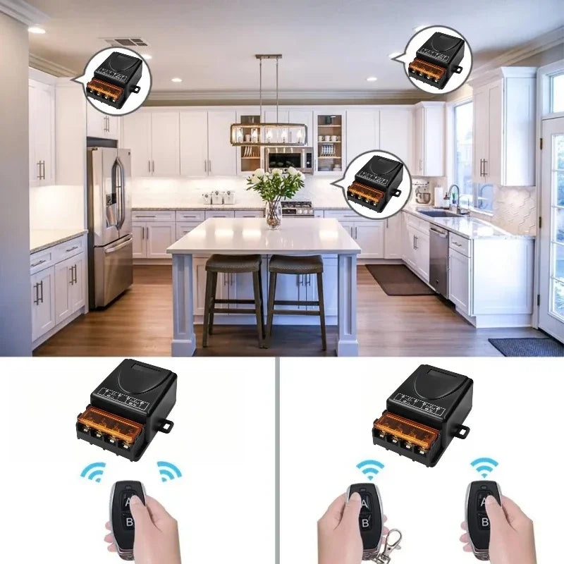433Mhz Wireless Remote Control Switch 30A DC 12V 24V 36V 85V High Power RF Relay Receiver for Pumps Light Lamp LED 100m Range