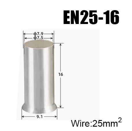 EN Copper Electrical Wire Non-Insulated Naked Sleeve Tubular Crimpare Connectors Tube Cord End Ferrules Cable Lug Crimp Terminal
