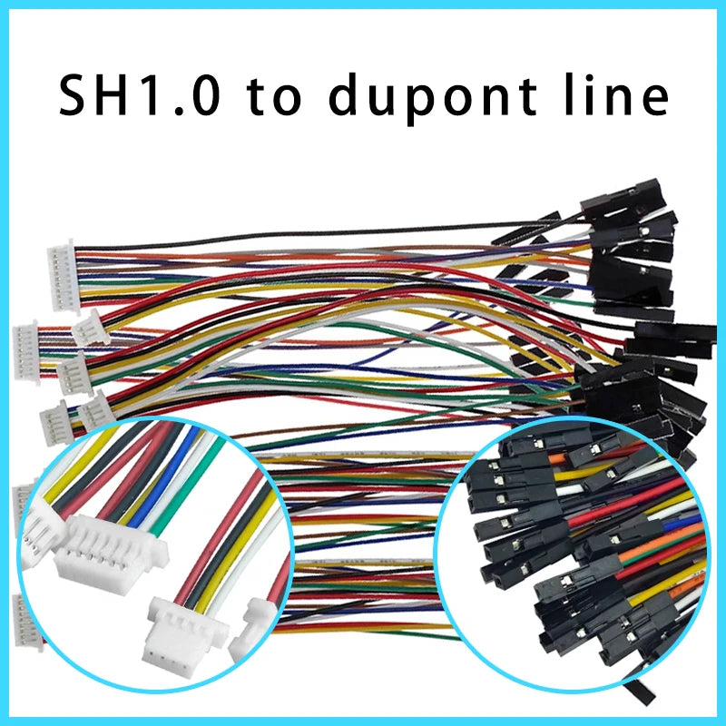 5PCS XH2.54/PH2.0/HY2.0/ZH1.5/MX1.25/SH1.0 To Dupont Line Cable 1P Female 2/3/4/5/6/P 20CM 26AWG 28AWG Jumper Wire