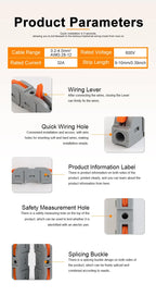 20/34/50PCS Lever Wire Connectors, 1 to 1 Inline Assemblable Wire Connector, Electrical Connectors Wire Terminals