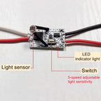 2-1pcs Photocell Sensor 5-level Adjustment Auto on Off Light Sensor Switch 5A DC 3.7V 5V 12V 24V Street Light Photo Control