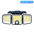 3 Heads Solar Motion Sensor Lights 236/223LED Solar Security Flood Lights Waterproof 3 Modes Wall Light Garden Yard Patio Pathwa