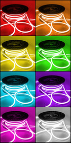 10m 30m 100m 220V LED Neon RGB Strip Light with 1500W EU Power Plug Dimmable Led Ribbon Waterproof For Outdoor Garden Lighting